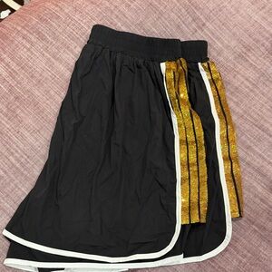 Queen of Sparkles black/gold high waisted shorts